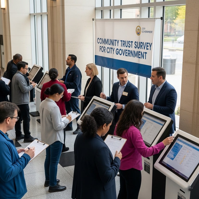 Community trust survey results showing improvement in citizen satisfaction