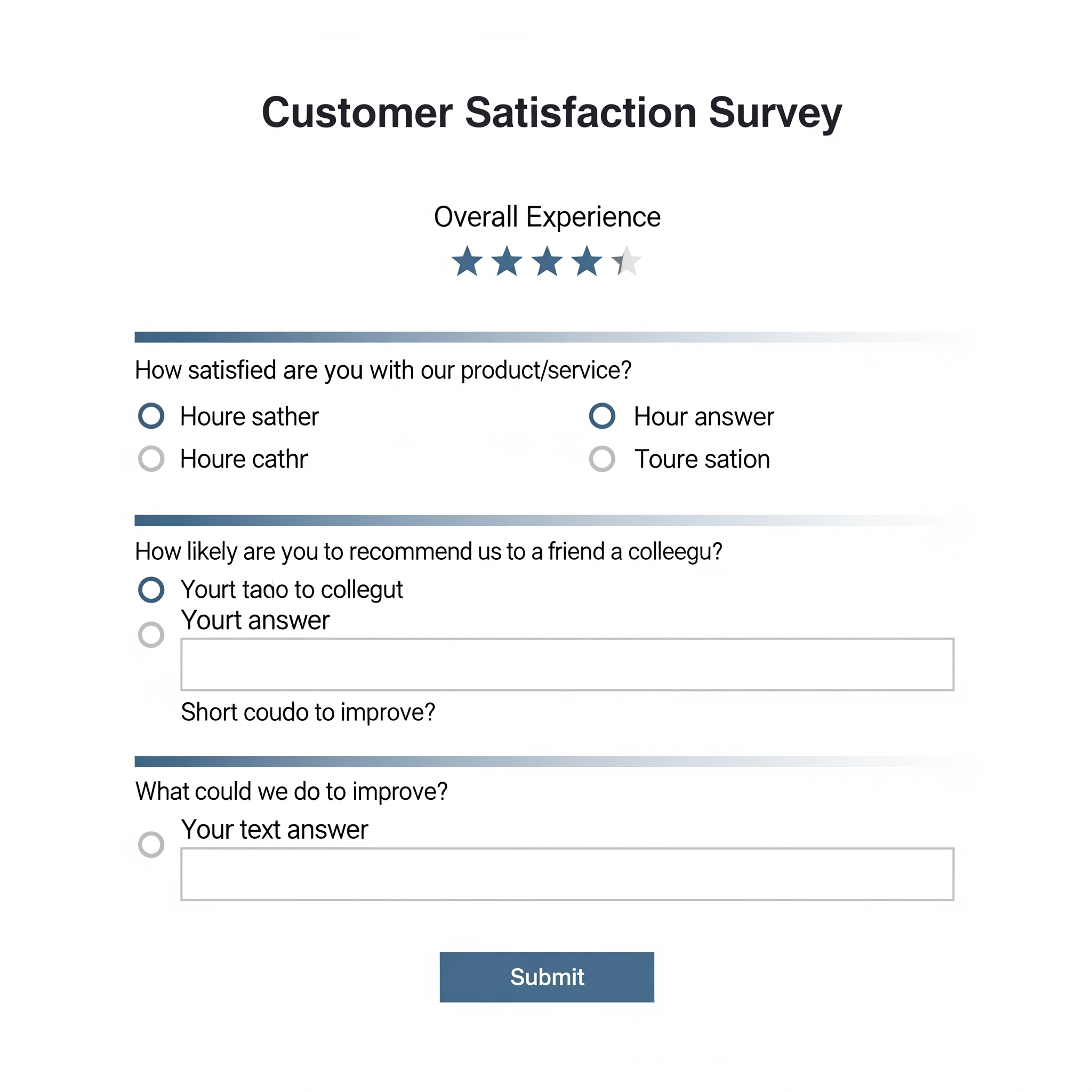 Survey template customization interface