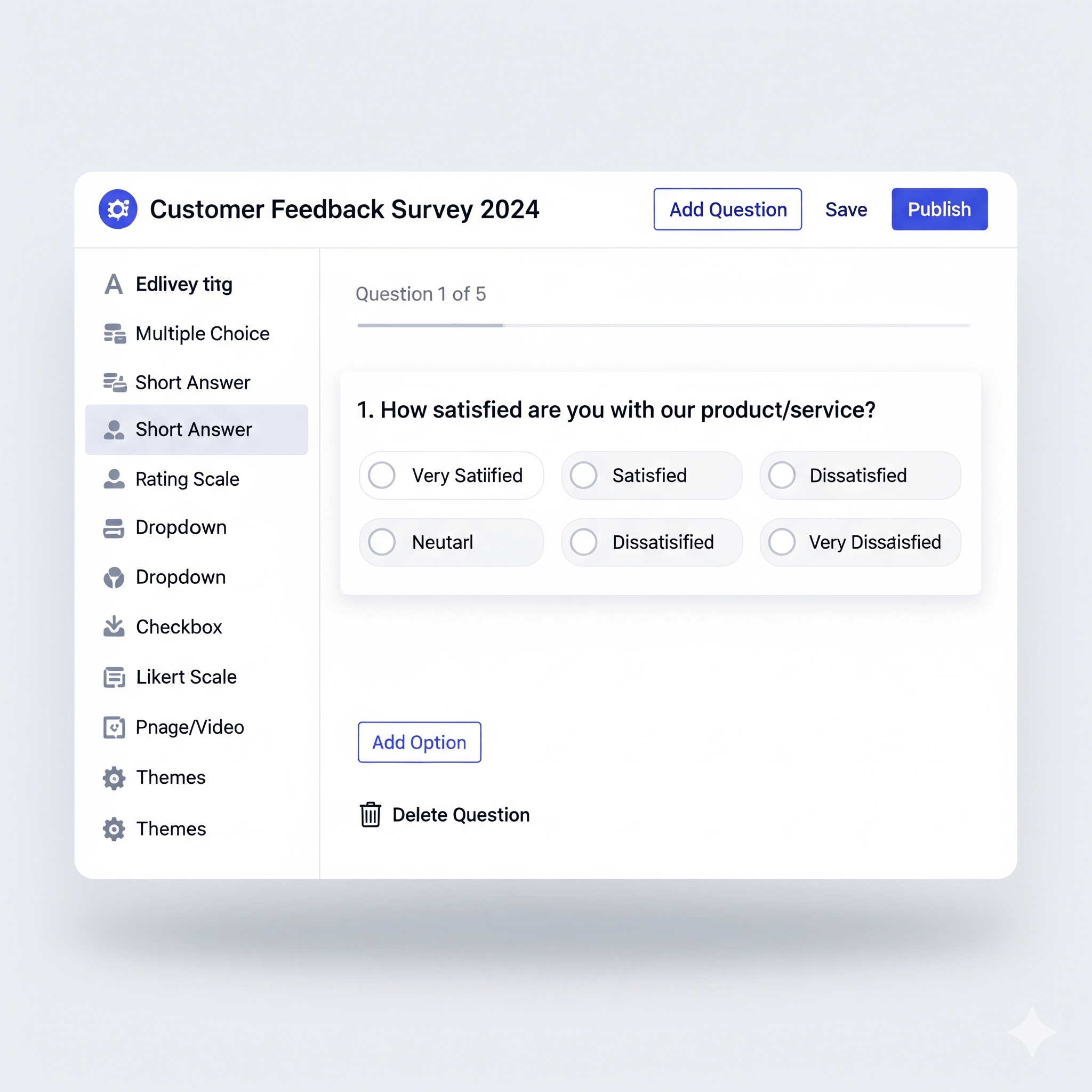 Survey creation interface