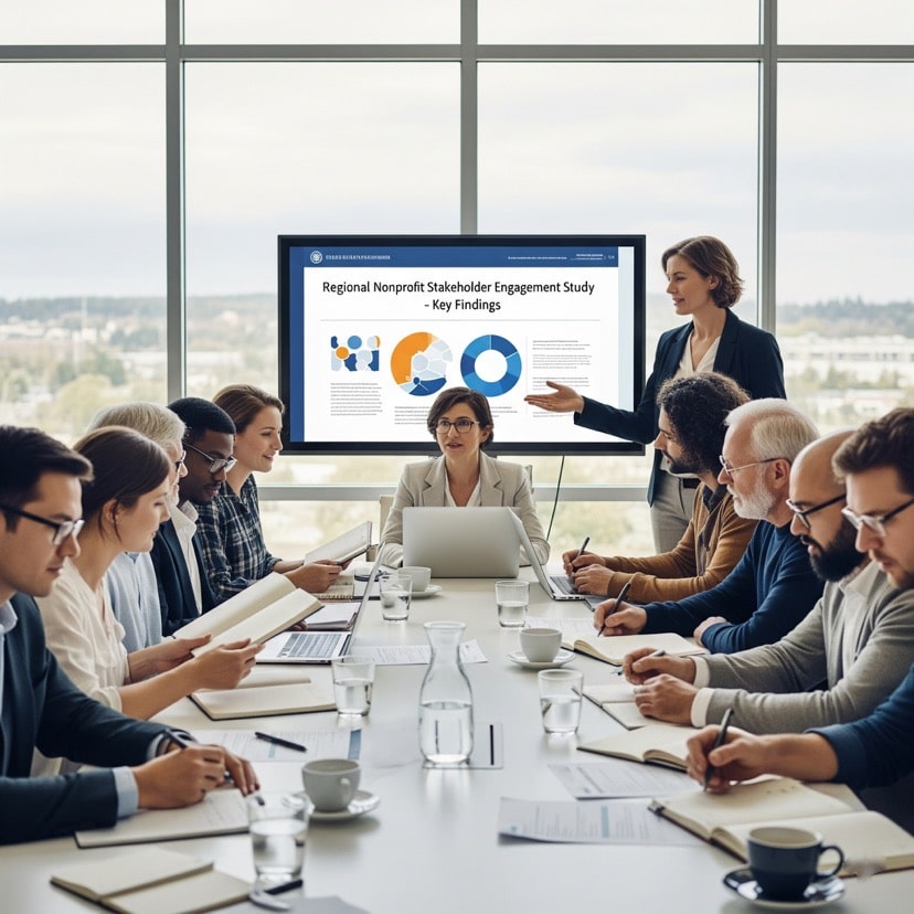 Nonprofit stakeholder engagement and network analysis visualization